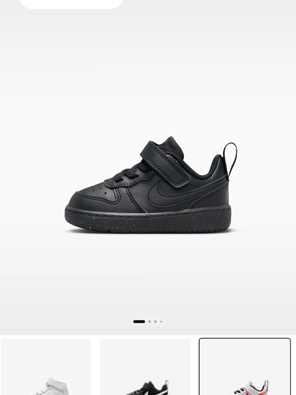 Nike Toddler Black Low-Top Sneaker with Hook-and-Loop Strap